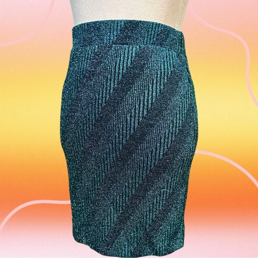 NWT ROTATE Birger Christensen ‘Kristinia’ Striped Skirt in “Crystal Teal” Size 2